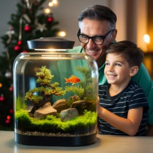 A Magical Christmas Bond Father Son Moments by the Festive Fish Tank 3