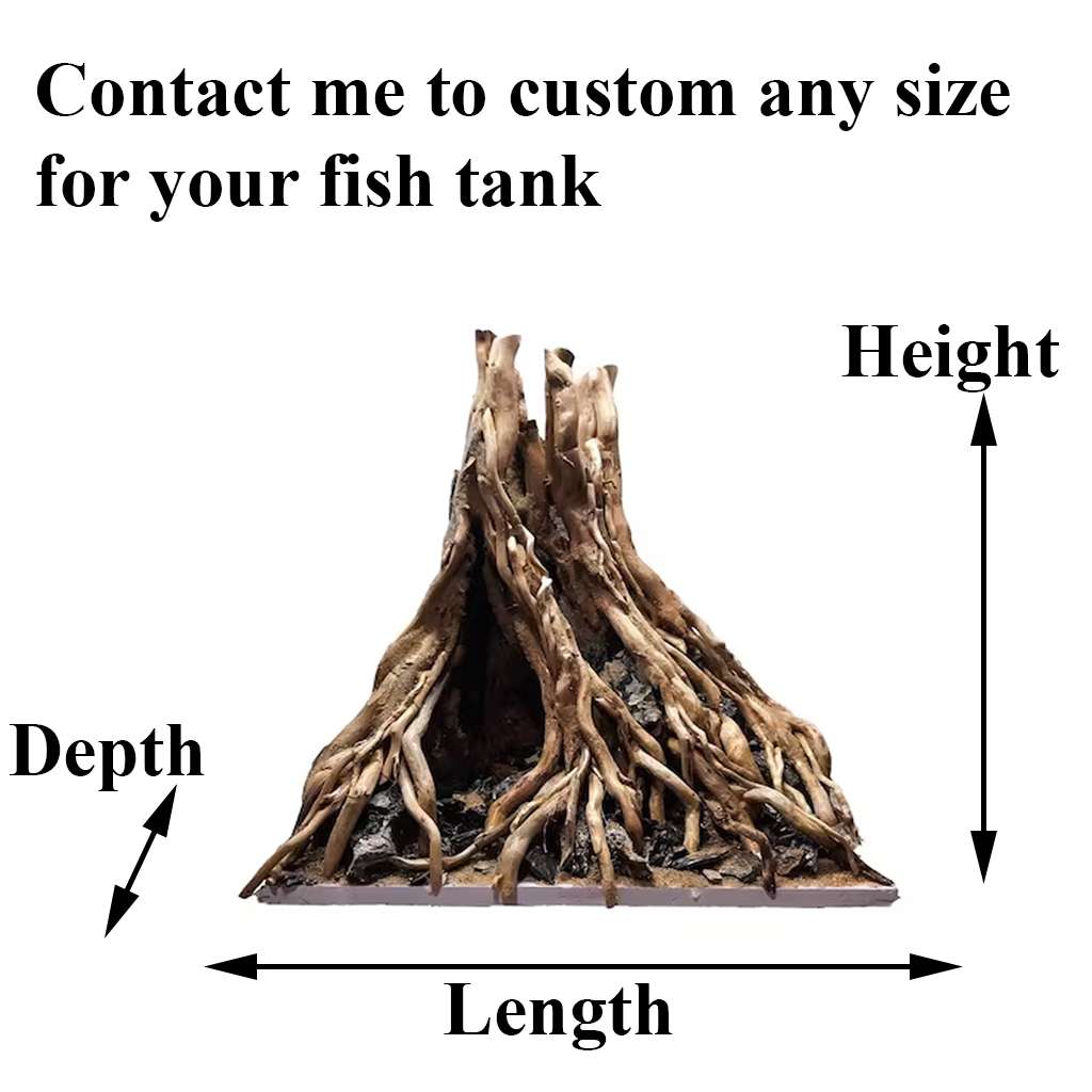 Driftwood Tree Stump Aquarium Cute Fish Tank Decor 2